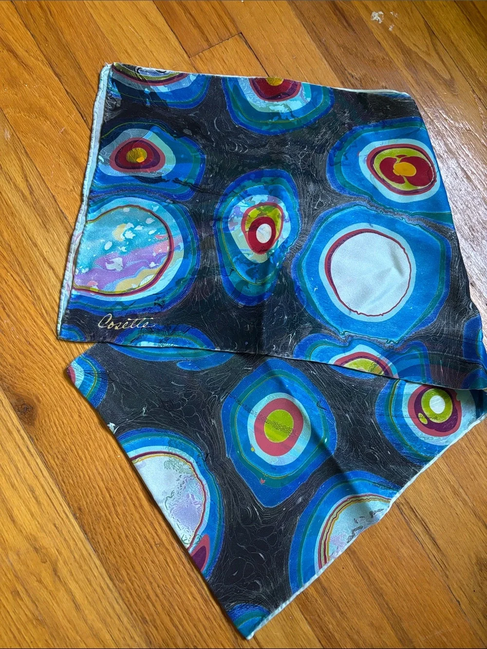 Cosette Bright Abstract Silk Scarf
